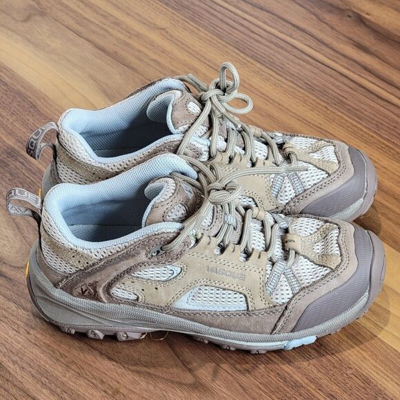 Vasque Vibram Womens Size 6 M Genuine Leather Hiking Trail Shoes Blue Toupe 7081 - Picture 1 of 8